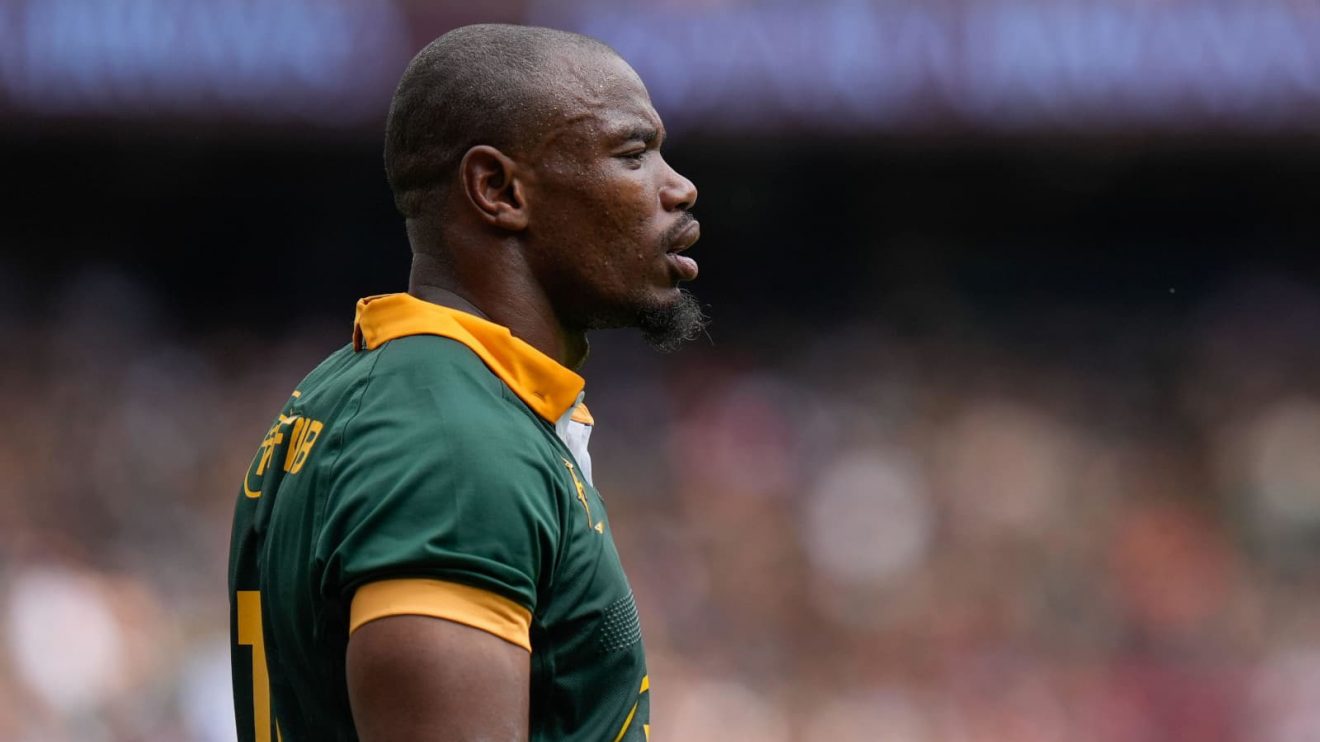 Makazole Mapimpi in action for the Springboks in 2024.