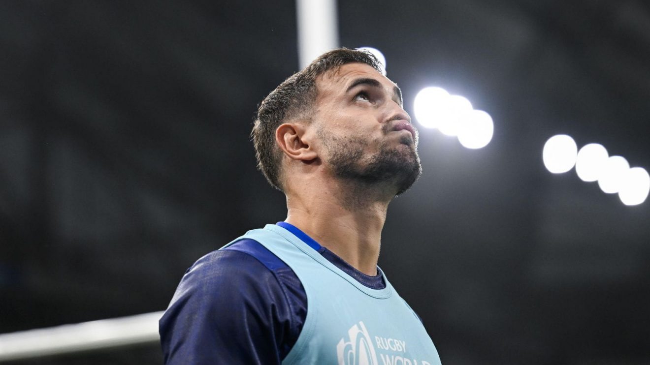 Melvyn Jaminet during the Rugby union World Cup match between France and Namibia at Stade Velodrome, Marseille.