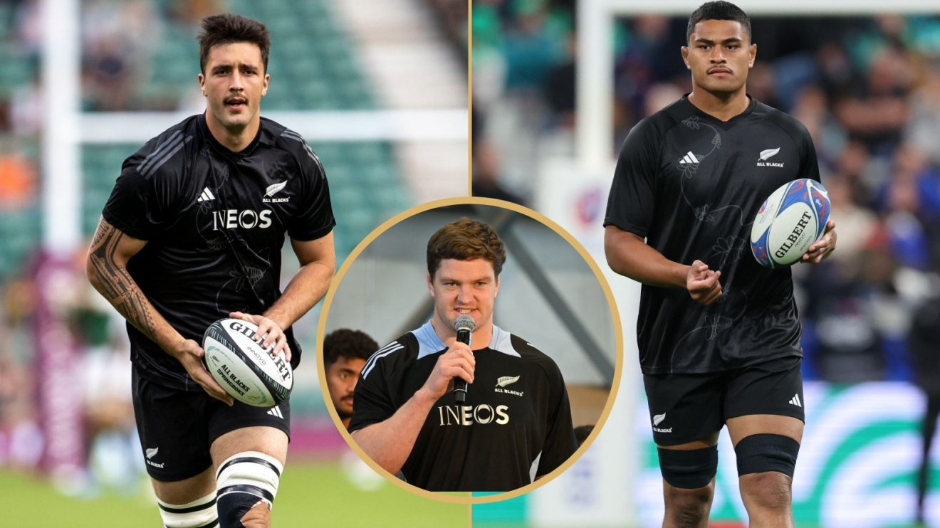 Split with All Blacks Josh Lord, Tupou Vaa'i and Scott Barrett.