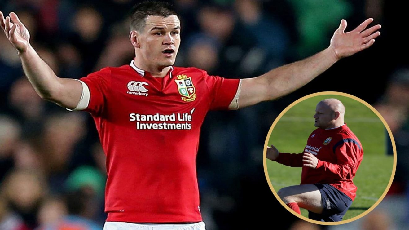 Johnny Sexton and Dan Cole on the 2017 British and Irish Lions tour.