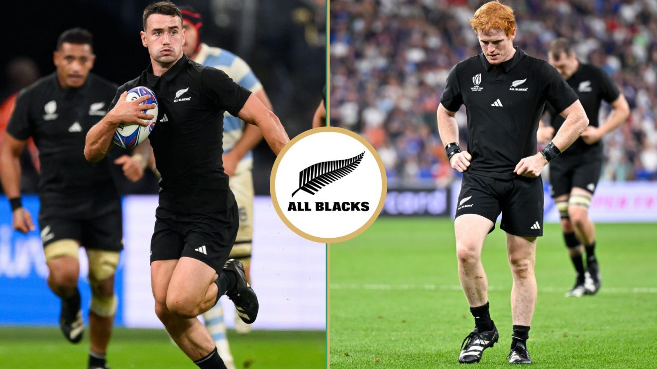 Split with All Blacks Will Jordan and Finlay Christie.