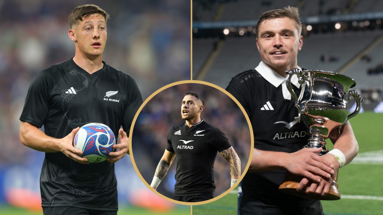 Split with All Blacks Cam Roigard, Cortez Ratima and TJ Perenara.
