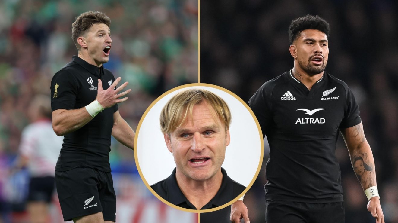 Split with All Blacks Beauden Barrett, Ardie Savea and Scott Robertson.