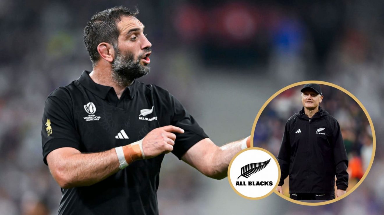 Former All Blacks lock Sam Whitelock and ex-coach Joe Schmidt.