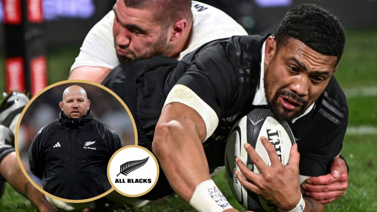 All Blacks' new captain Ardie Savea and forwards coach Jason Ryan.