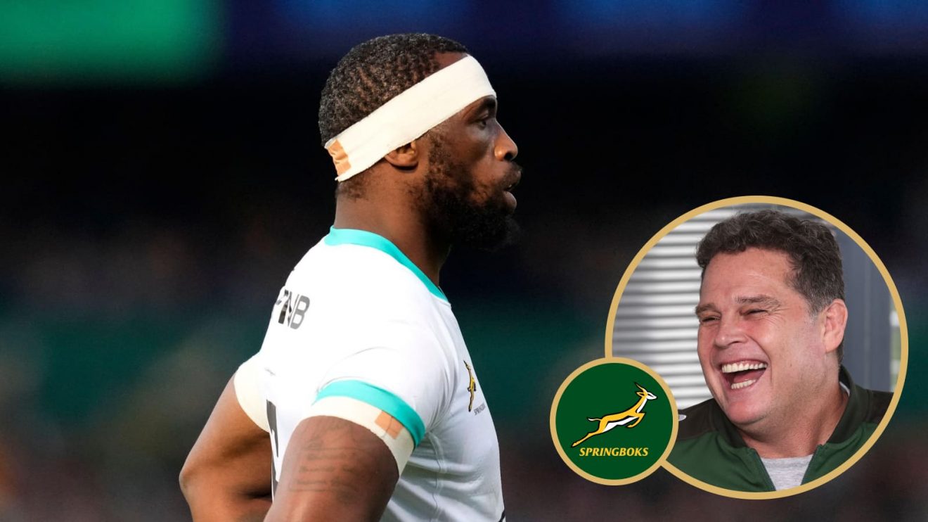 Springboks captain Siya Kolisi and head coach Rassie Erasmus.