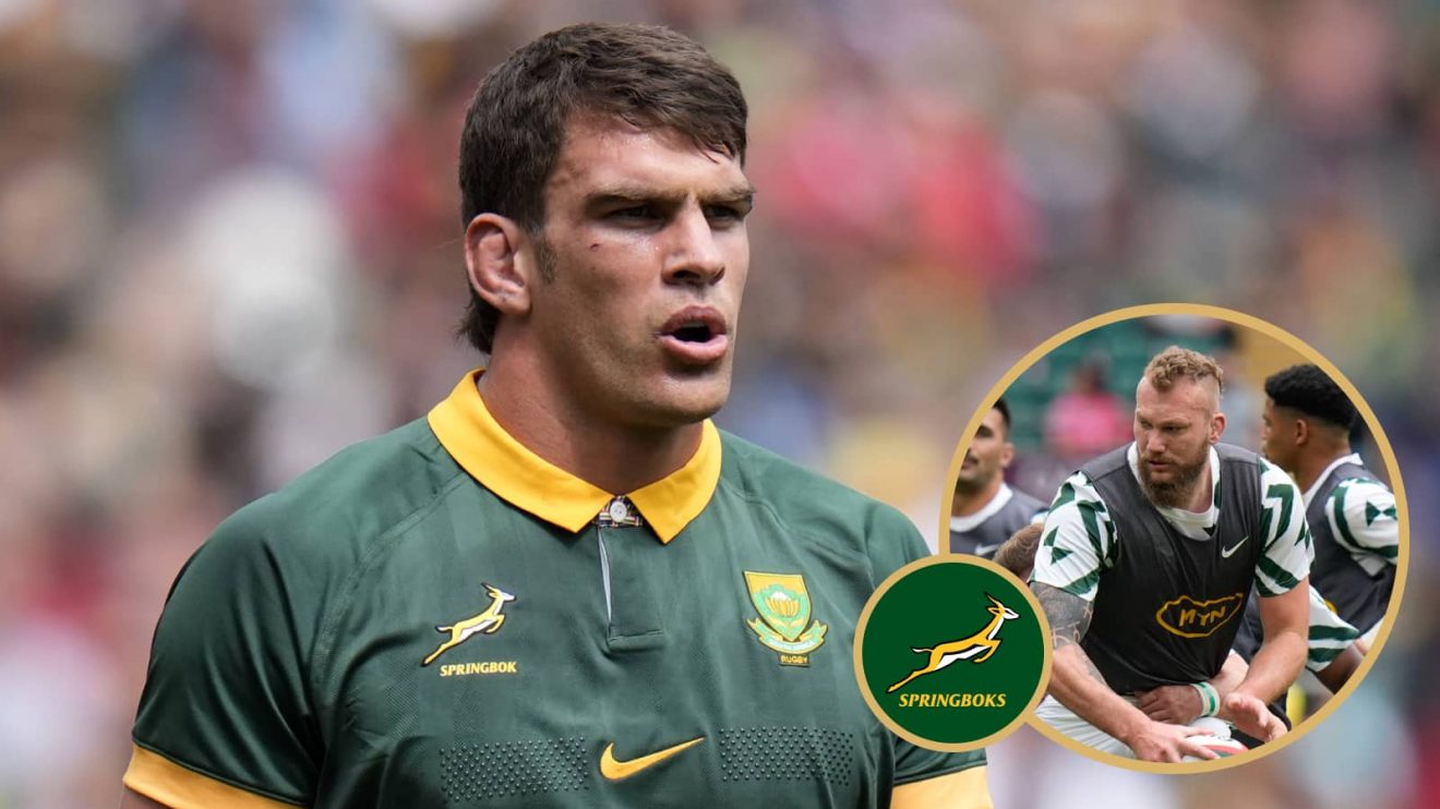 Springboks forwards Ben-Jason Dixon and RG Snyman.