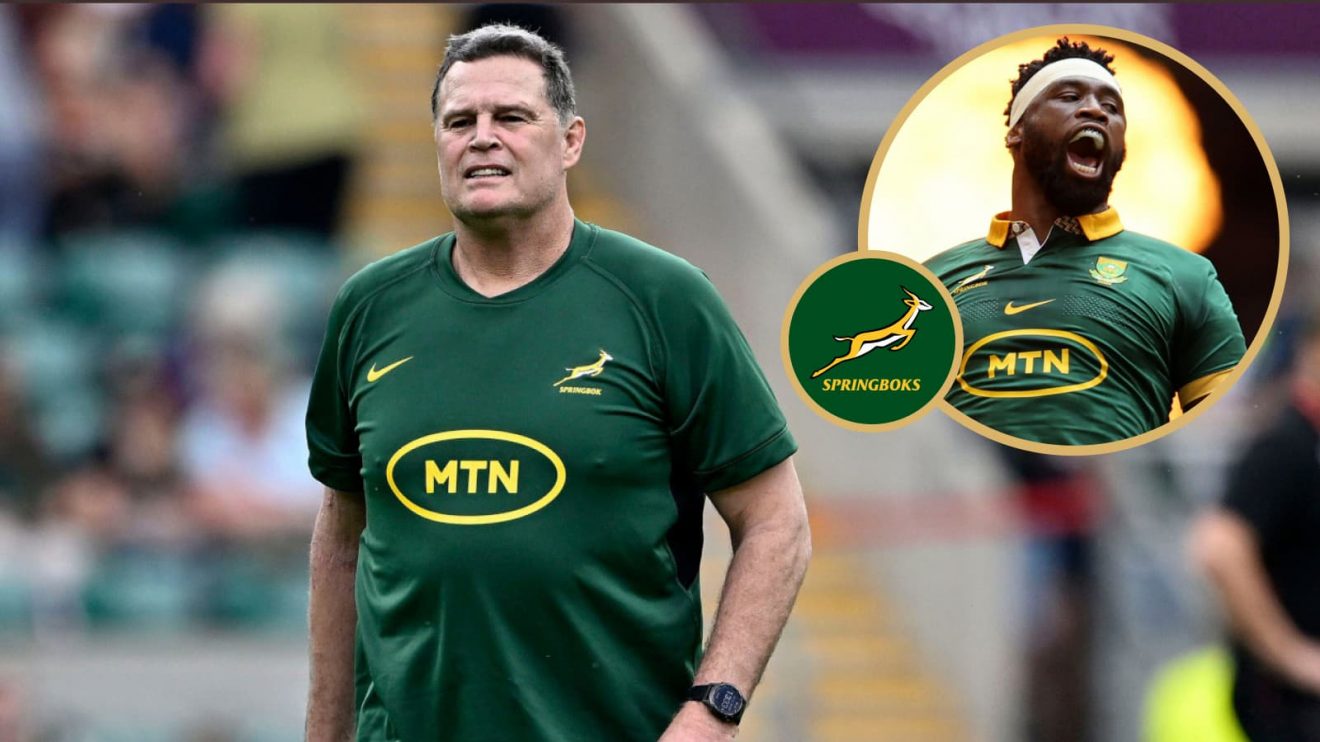 Springboks head coach Rassie Erasmus and captain Siya Kolisi.