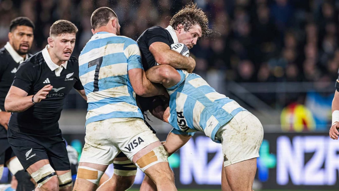 Ethan Blackadder carrying into the Argentina defence during shock Rugby Championship defeat.