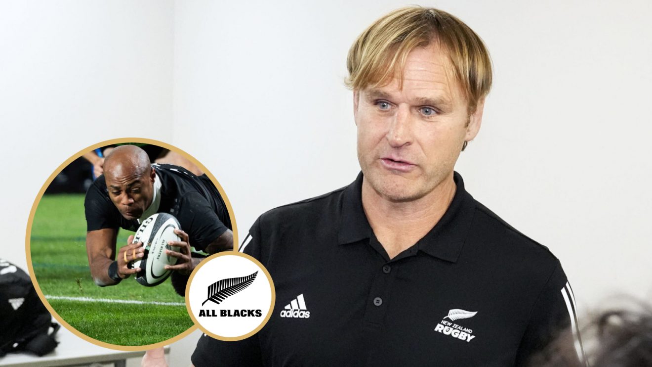 All Blacks head coach Scott Robertson and axed wing Mark Tele'a.