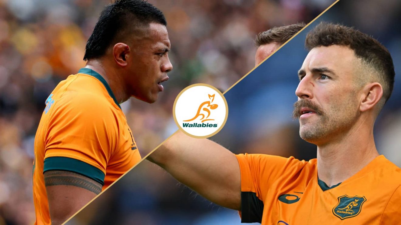 Wallabies prop Allan Alaalatoa and Australia scrum-half Nic White.