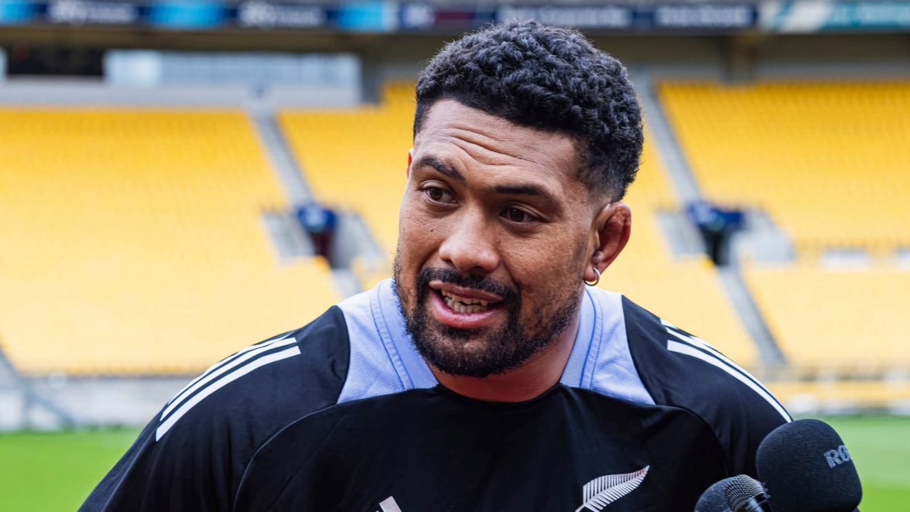 All Blacks captain Ardie Savea speaking to the media prior to Argentina clash in 2024.