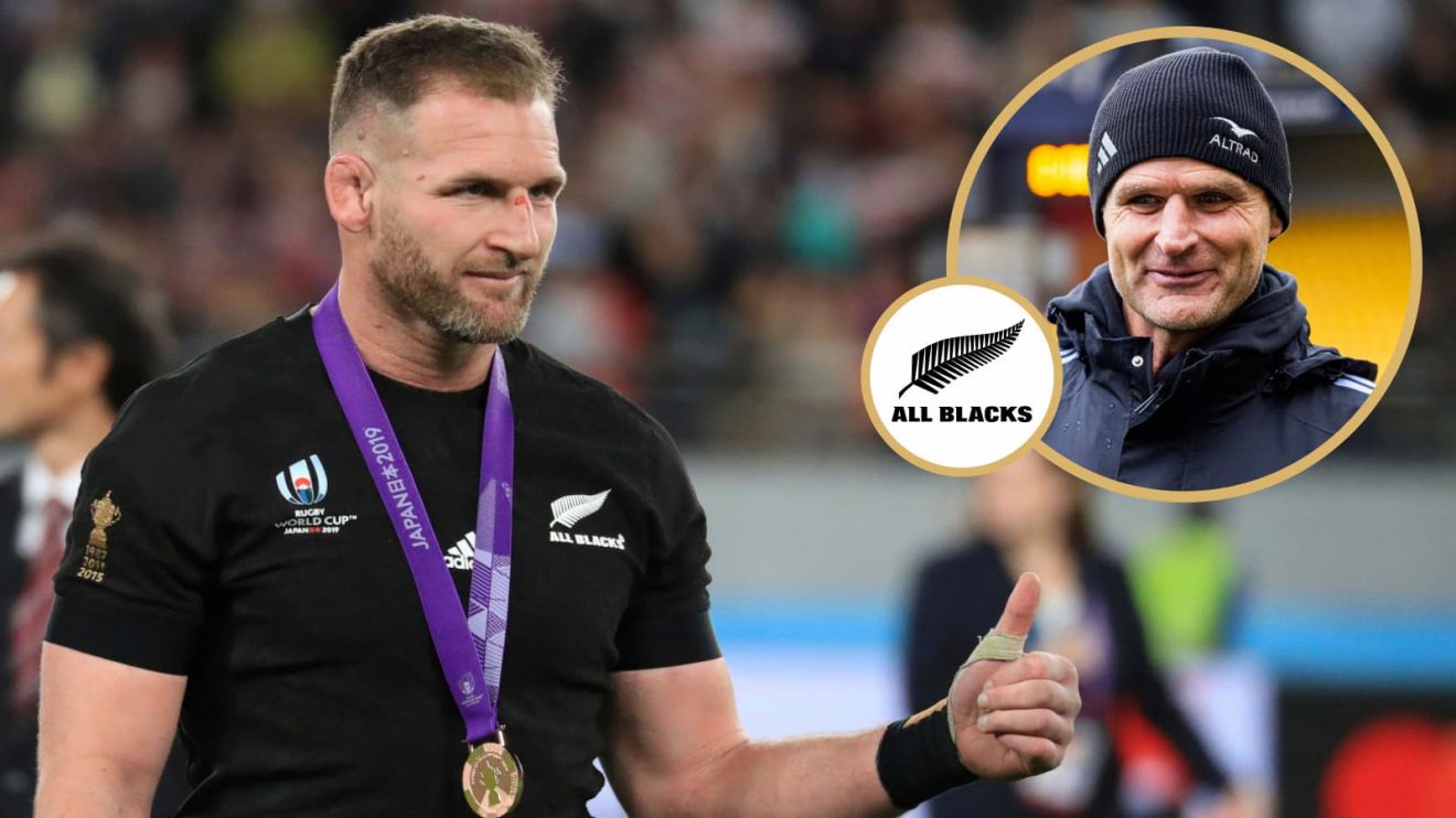 Former All Blacks captain Kieran Read and current head coach Scott Robertson (inset).