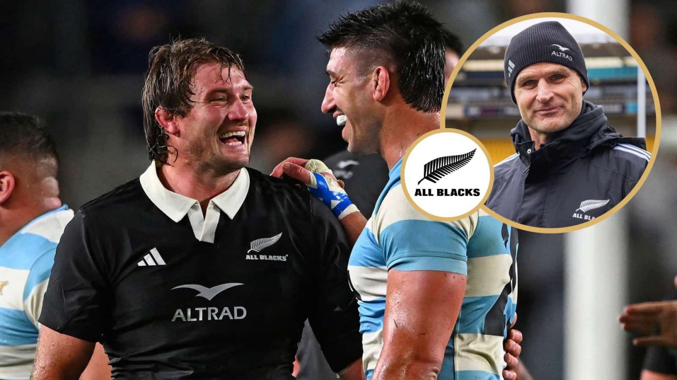All Blacks flanker Ethan Blackadder and Argentina's Tomás Lavanini plus a snippet of Scott Robertson.