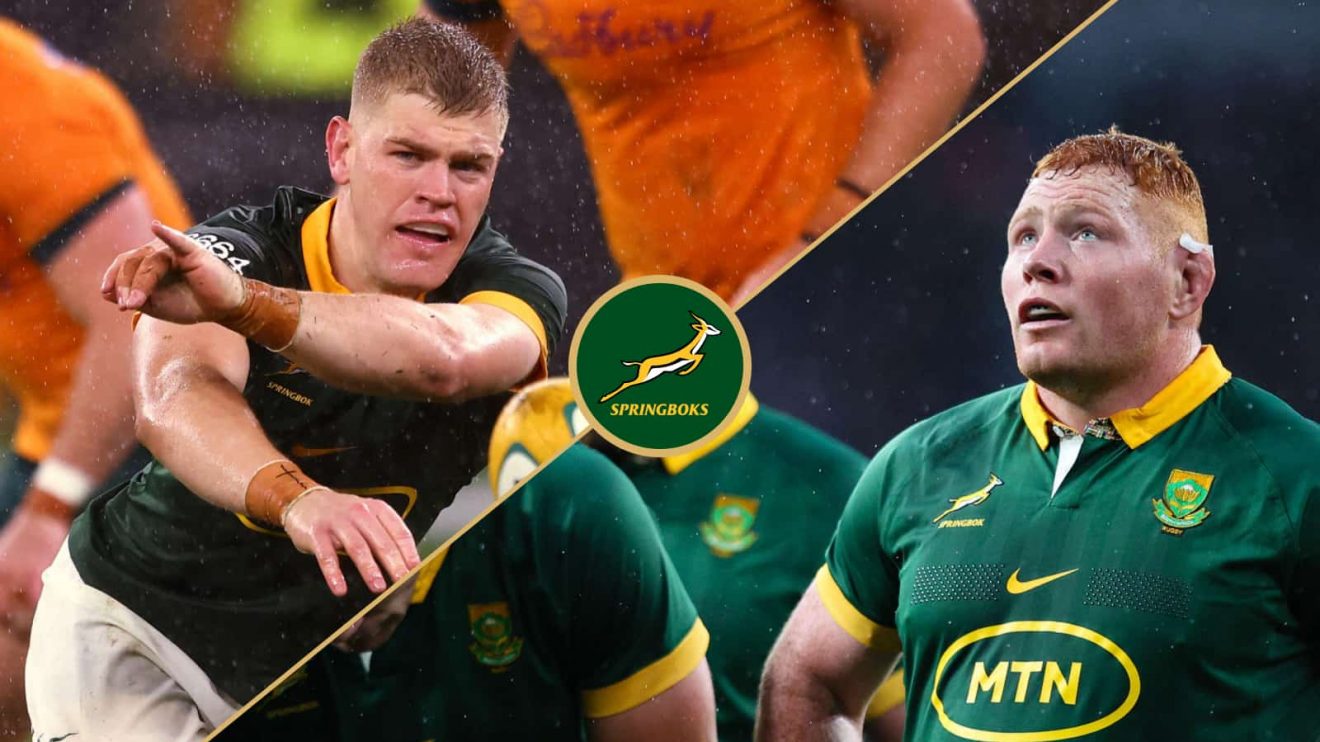 Springboks scrum-half Morne van den Berg and prop Steven Kitshoff.