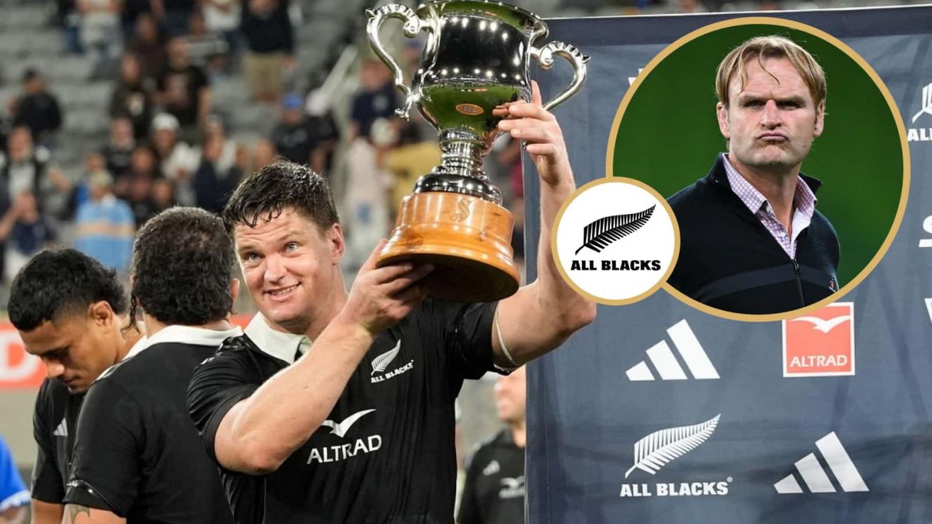 All Blacks captain Scott Barrett and head coach Scott Robertson.