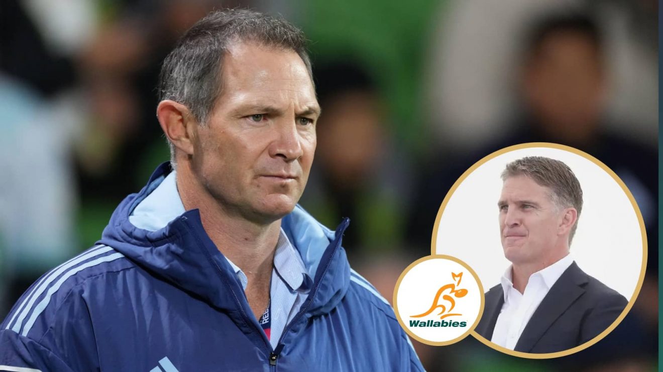 Ex-All Blacks assistant coach Leon MacDonald and an insert of Wallabies legend Tim Horan.