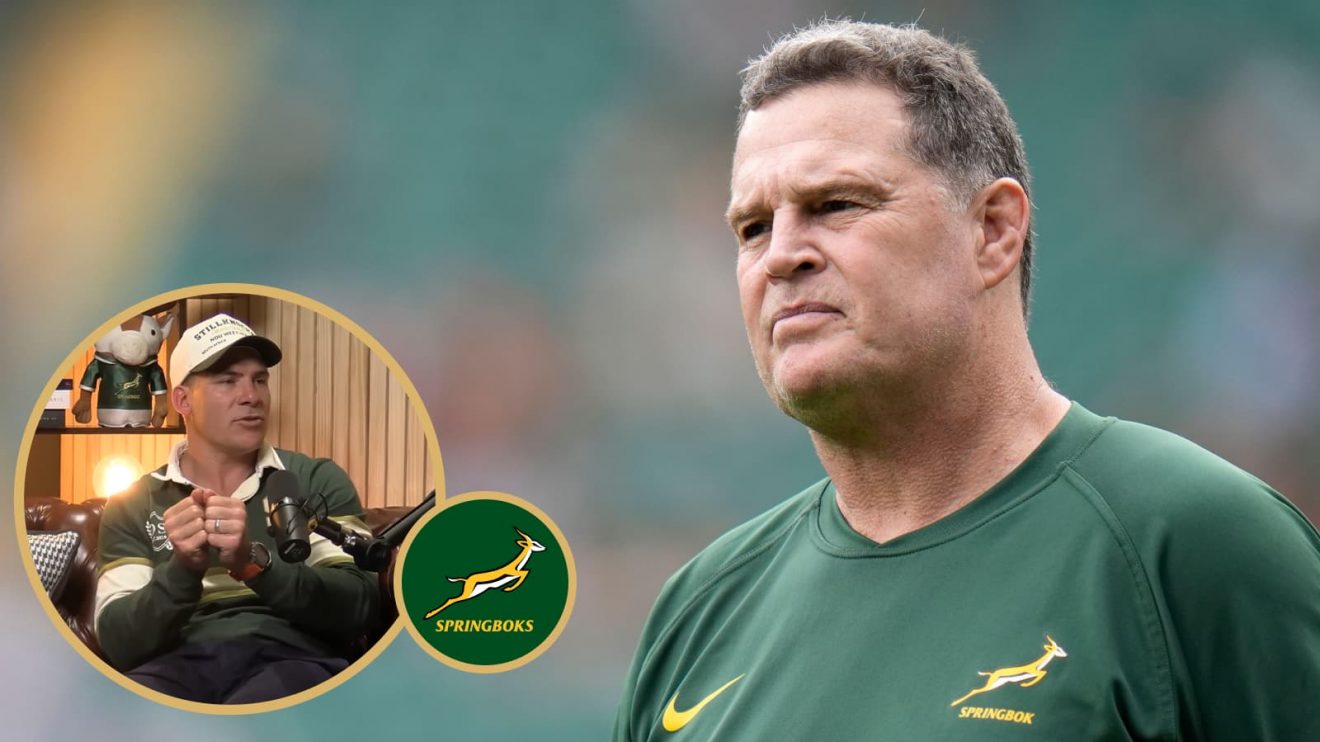 Springboks head coach Rassie Erasmus an insert of Schalk Brits.