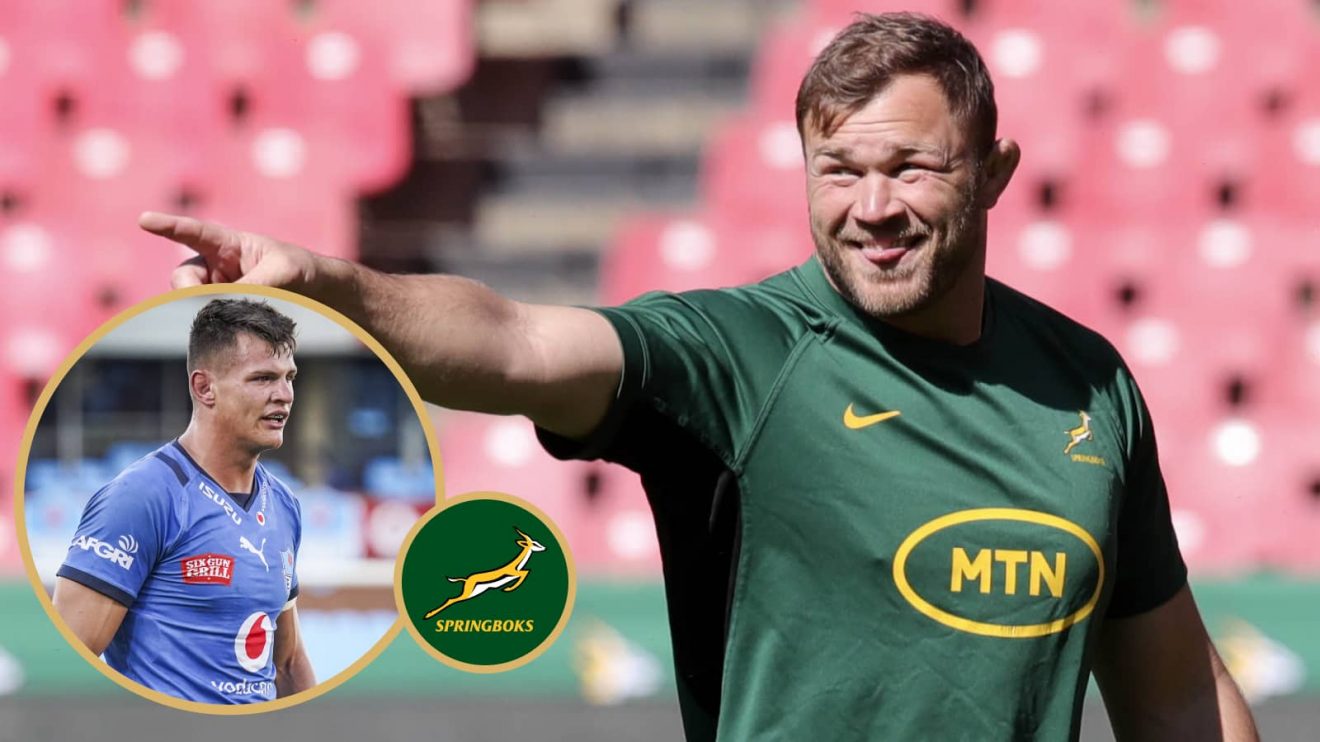Springboks great Duane Vermeulen and an insert of Elrigh Louw.