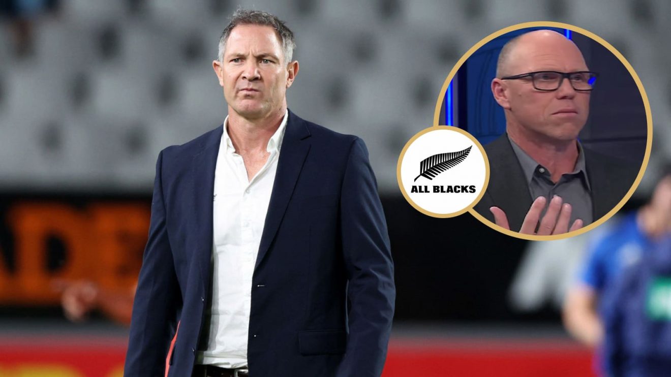 Former All Blacks coach Leon MacDonald and ex-wing Jeff Wilson (inset).