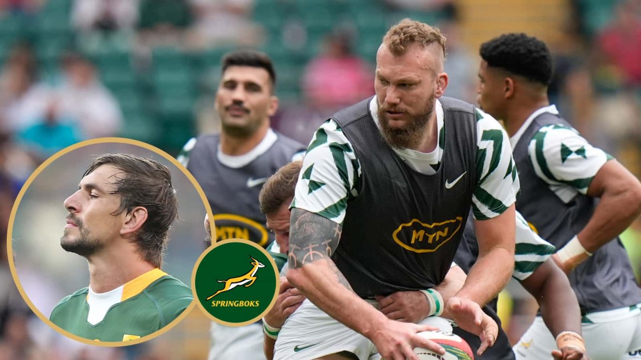 Springboks lock RG Snyman and an insert of Eben Etzebeth.
