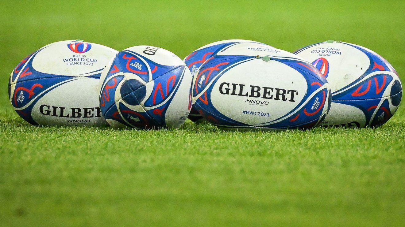 Rugby World Cup balls pic - Alamy