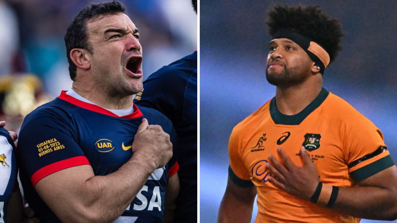 Argentina legend Augustin Creevy and Wallabies back-rower Rob Valetini.