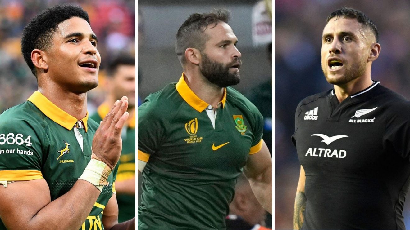 Cobus Reinach, Sacha Feinberg-Mngomezulu and TJ Perenara