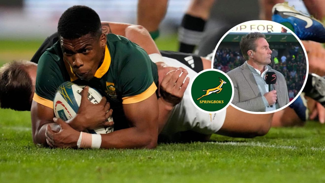 Springboks scrum-half Grant Williams and an insert of ex-All Blacks star Justin Marshall.