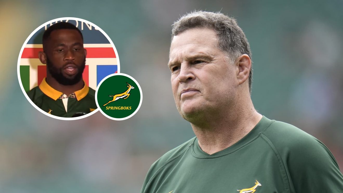 Springboks captain Siya Kolisi and head coach Rassie Erasmus.