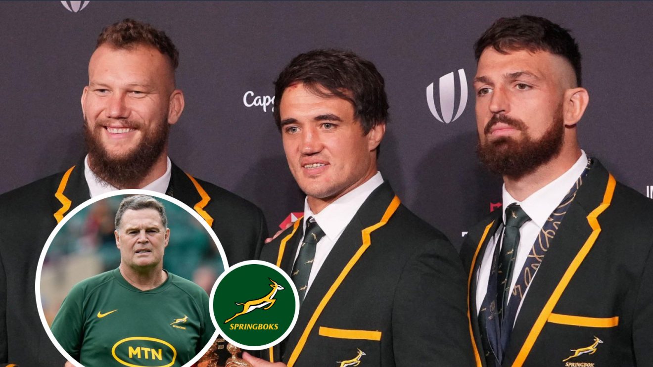 Springboks players and Rassie Erasmus image