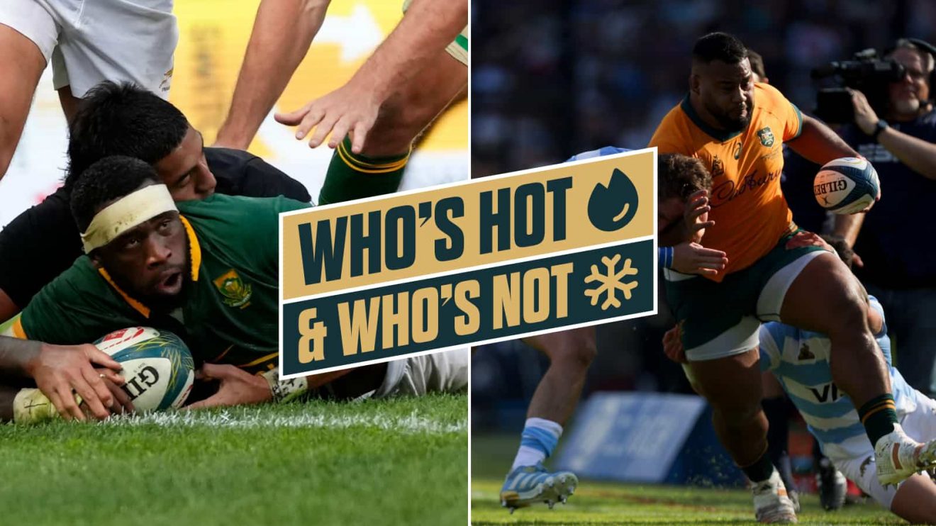 Springboks captain Siya Kolisi and Australia prop Taniela Tupou.