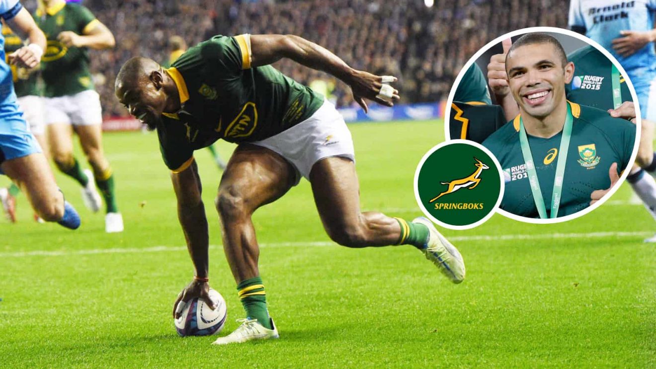 Springboks winger Makazole Mapimpi and the legendary speedster Bryan Habana