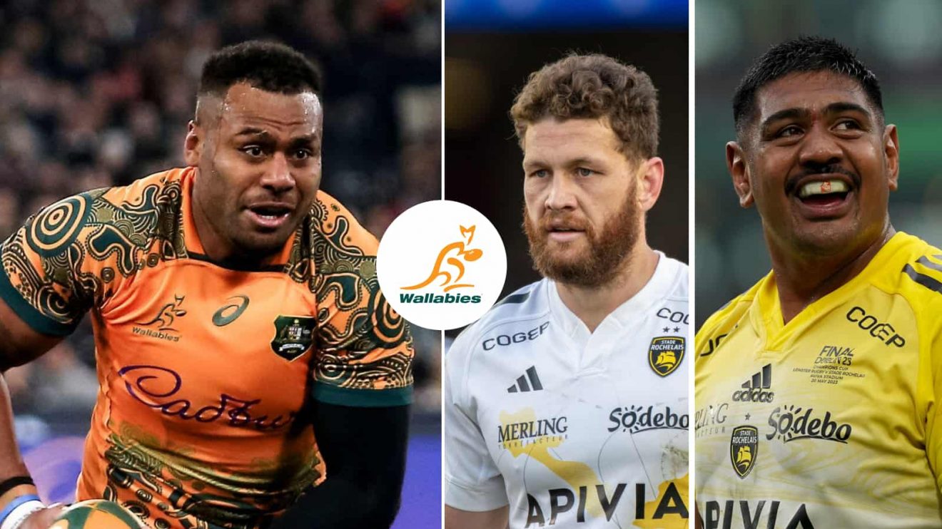 Australia's Samu Kerevi, La Rochelle's Tawera Kerr-Barlow and Will Skelton