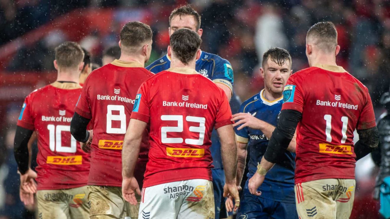 Irish giants Munster and Leinster going head-to-head in 2023/24 URC season.