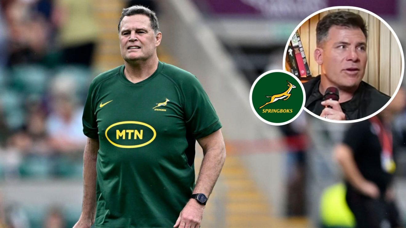 Springboks head coach Rassie Erasmus and former hooker Schalk Brits (inset).