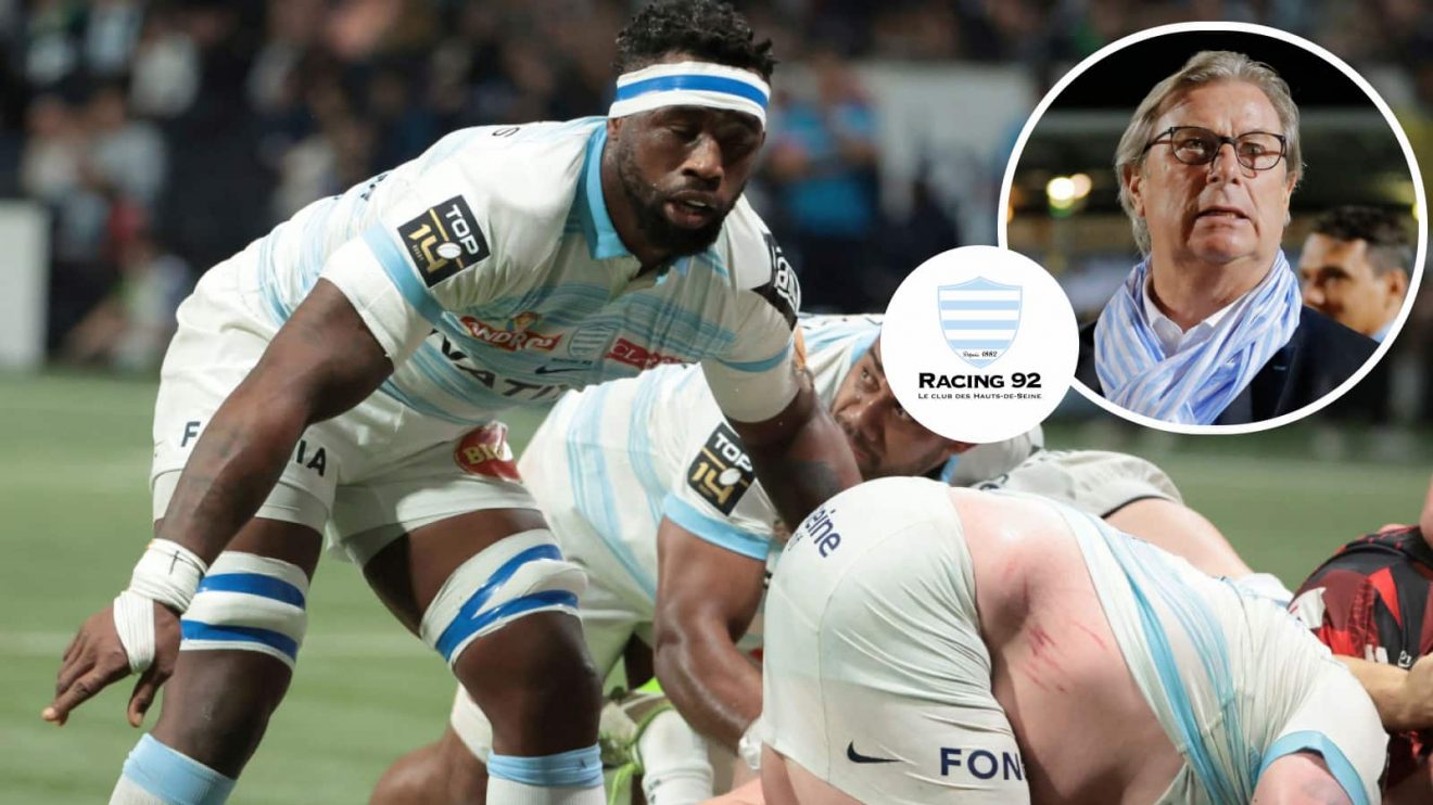 Springboks captain Siya Kolisi and Racing 92 Jacky Lorenzetti (inset).