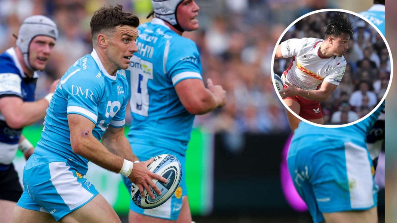 England fly-halves George Ford and Marcus Smith (inset) for Sale Sharks and Harlequins respectively.