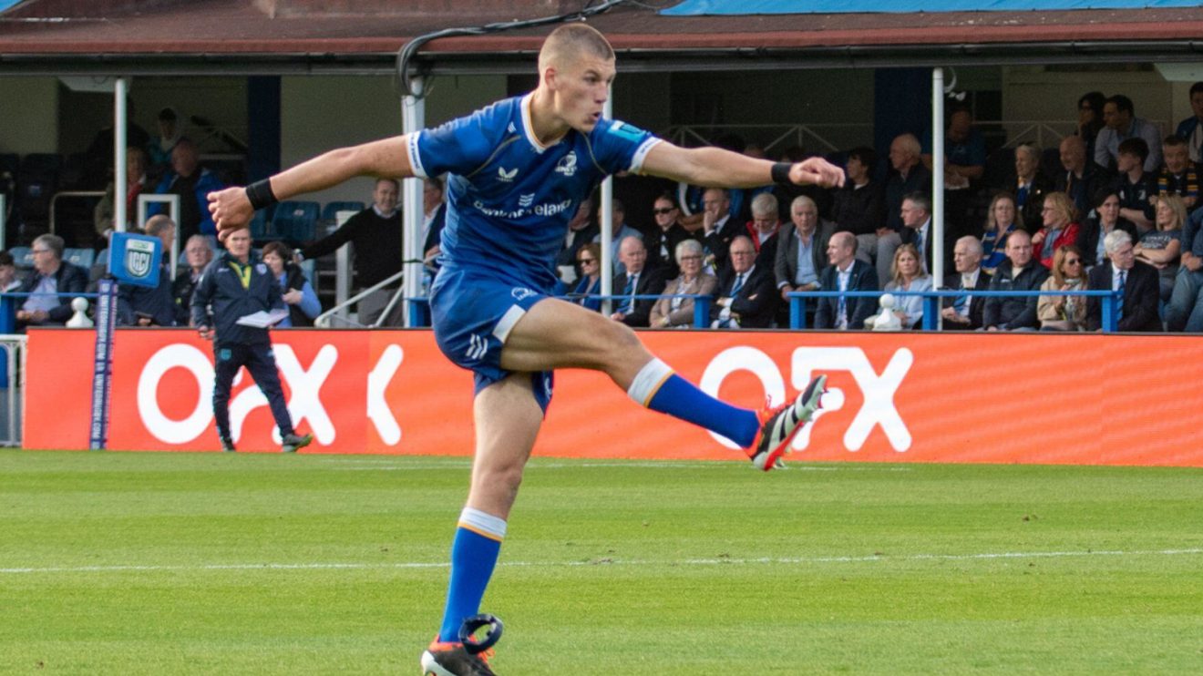 Sam Prendergast in action for Leinster in 2024.