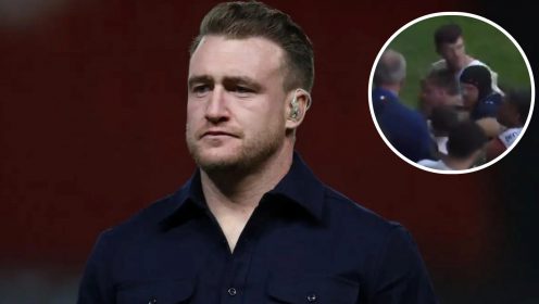 Stuart Hogg put in headlock by former Scotland team-mate after instigating mass brawl with ‘stupid’ Thomas Ramos incident