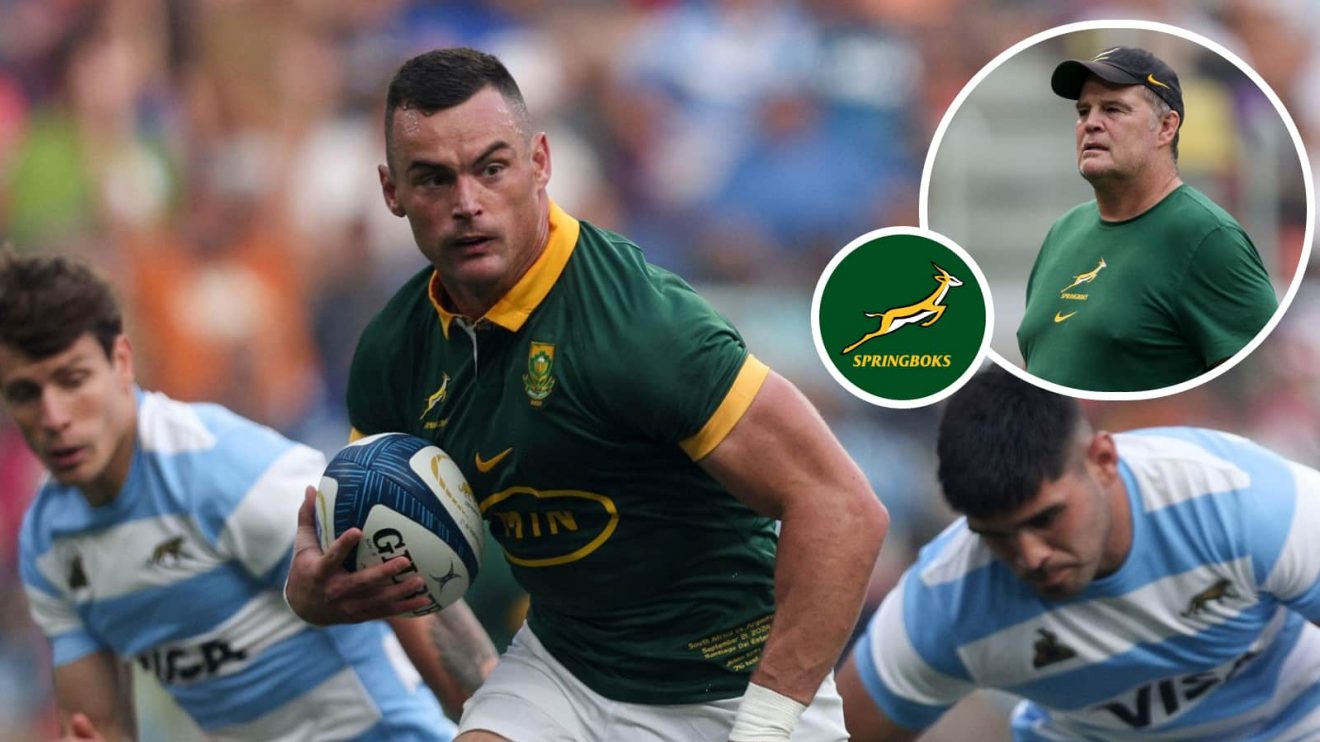 Springboks centre Jesse Kriel and head coach Rassie Erasmus.