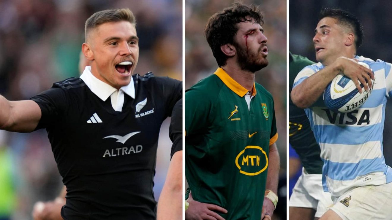 All Blacks scrum-half Cortez Ratima, Springboks lock Ruan Nortje and Argentina's Tomas Albornoz.