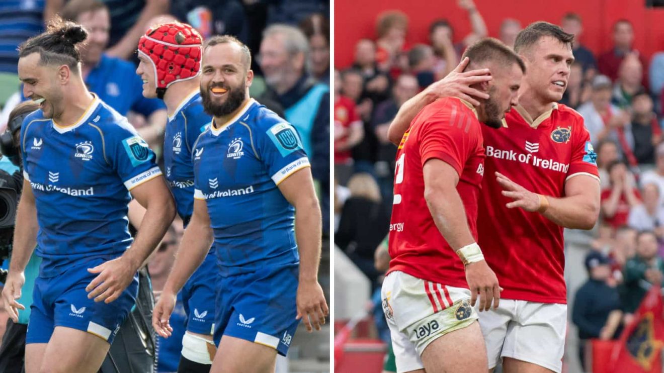 Leinster and Munster players during the opening round of the United Rugby Championship campaign.