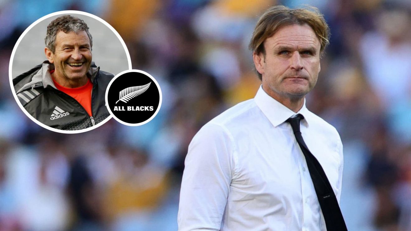 All Blacks head coach Scott Robertson and the great Wayne Smith (inset).