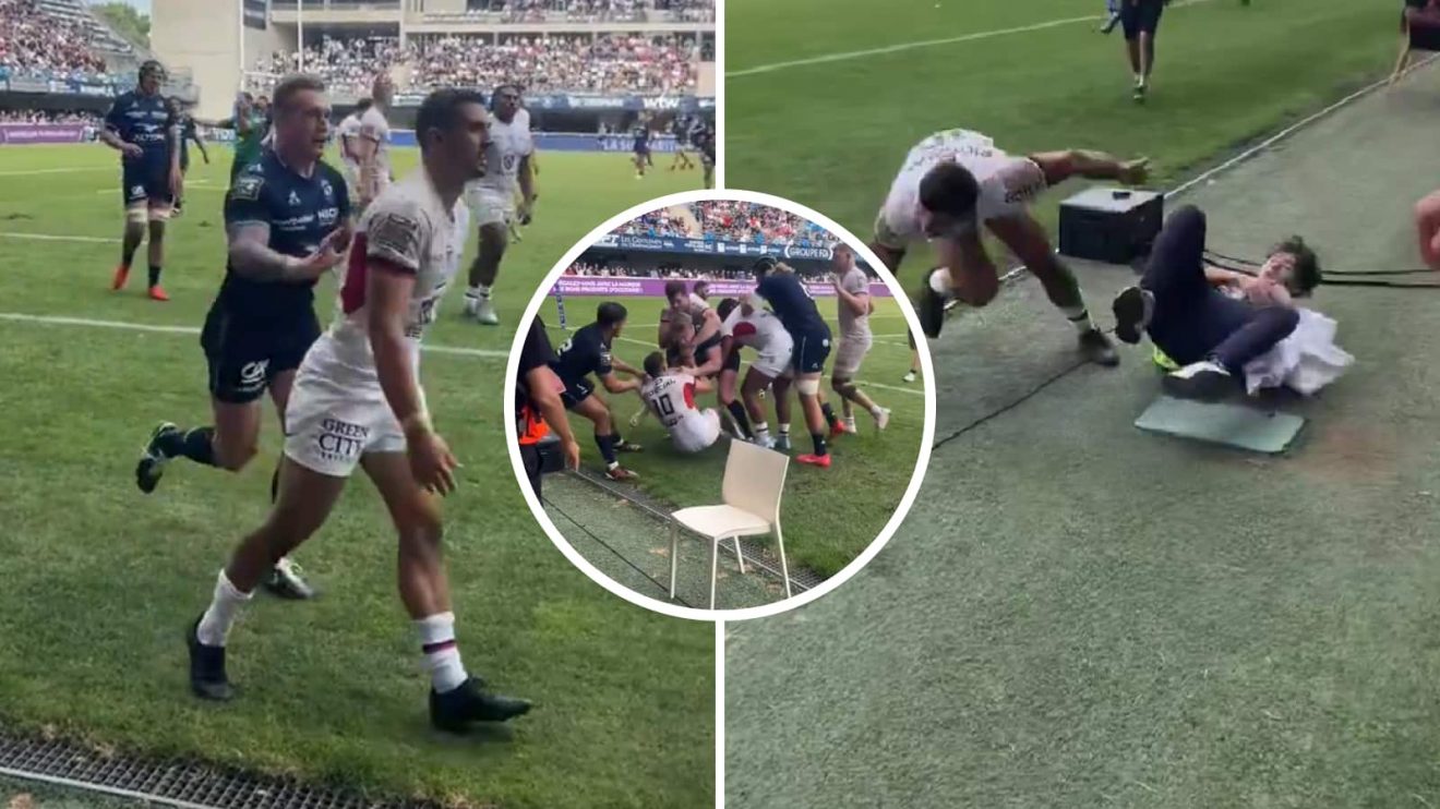Stuart Hogg and Thomas Ramos involved in incident during Top 14 match.