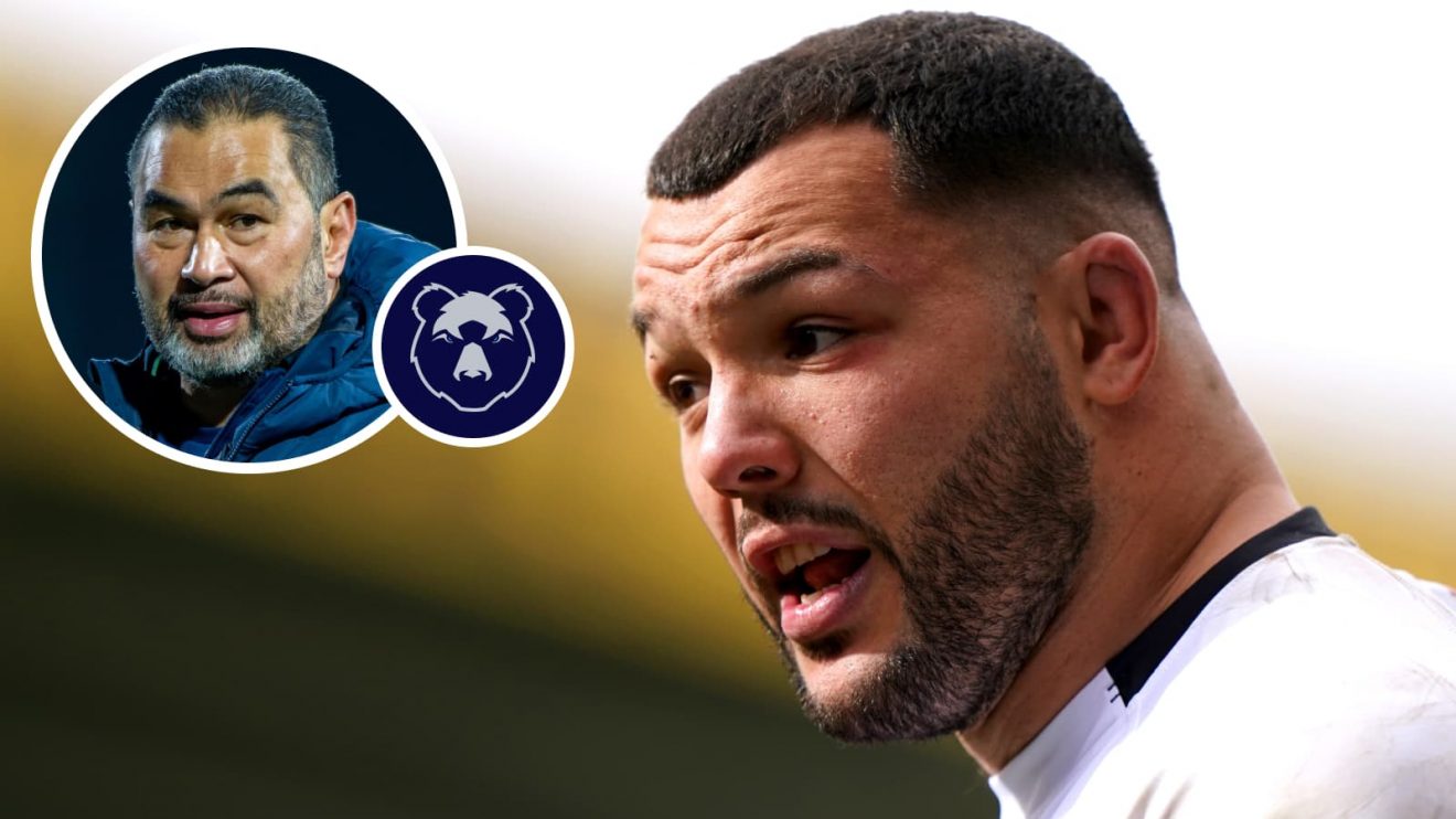 England prop Ellis Genge and Bristol Bears boss Pat Lam