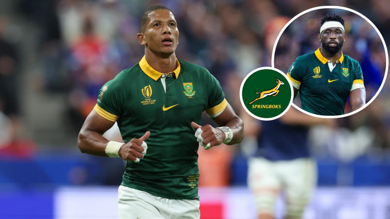 Springboks fly-half Manie Libbok and captain Siya Kolisi