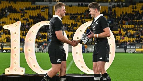 Beauden Barrett in emotional tribute to ‘hell of a leader’ Sam Cane who put himself ‘in dark places’