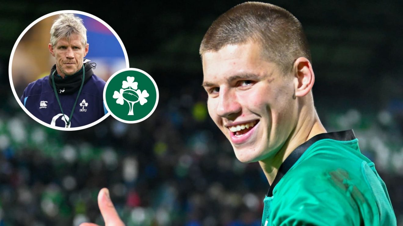 Sam Prendergast starts at fly-half for Emerging Ireland.