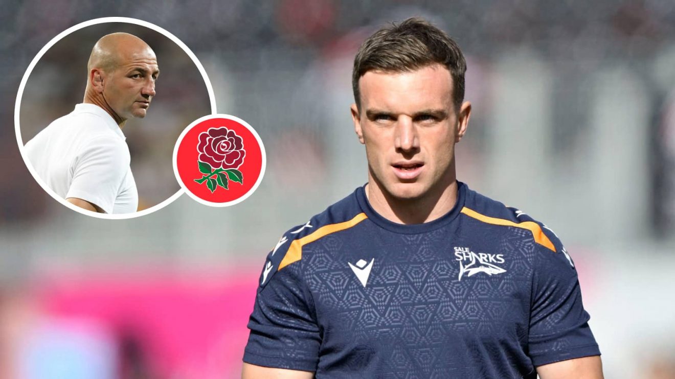 Sale Sharks fly-half George Ford and an insert of England head coach Steve Borthwick.